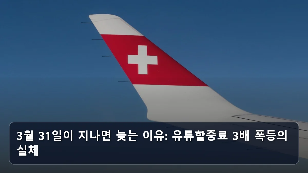 3월 31일이 지나면 늦는 이유: 유류할증료 3배 폭등의 실체 관련 이미지