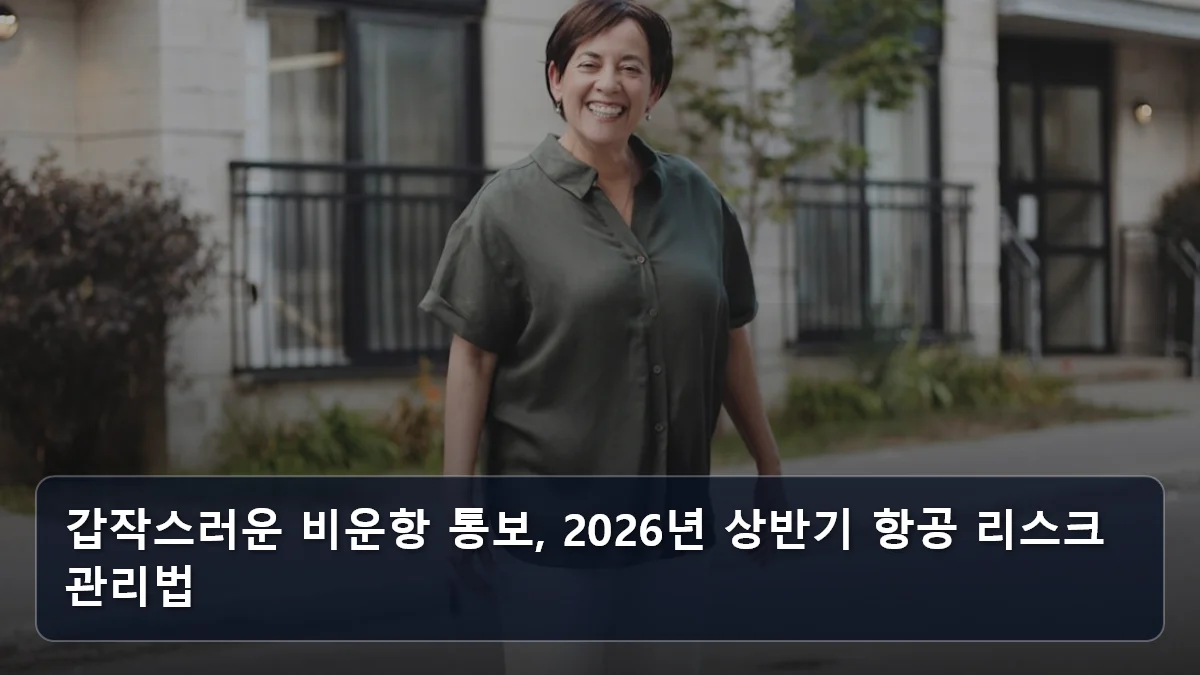 갑작스러운 비운항 통보, 2026년 상반기 항공 리스크 관리법 관련 이미지