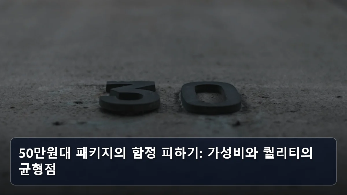 50만원대 패키지의 함정 피하기: 가성비와 퀄리티의 균형점 관련 이미지